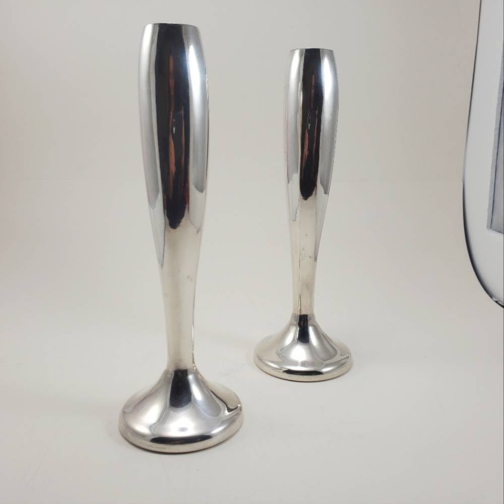 ANTIQUE DJ SILVER PLATED BUD FLOWER VASE